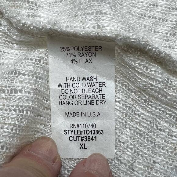 Yuni Los Angeles Cardigan Open Front Crochet & Tassels Women's Size XL - Picture 6 of 8